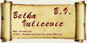 Belka Vulićević vizit kartica